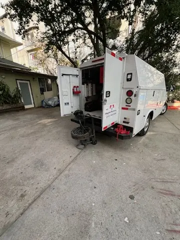 Magnet Plumbing service vehicle on-site for Sewer Line Repair in Greenacres Place